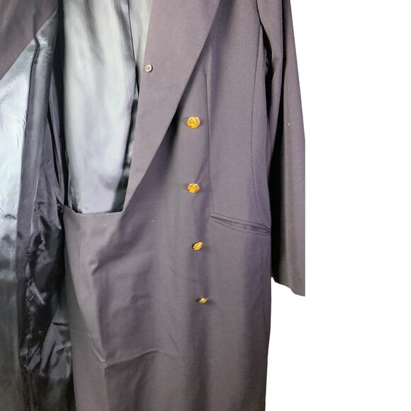 Austin Reed Coat‎ Womens 12 Navy Blue Worsted Wool Double Breasted Gold Buttons - Picture 8 of 9